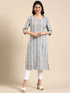 Women's Grey Solid Straight Kurta-SKC-3312-Grey