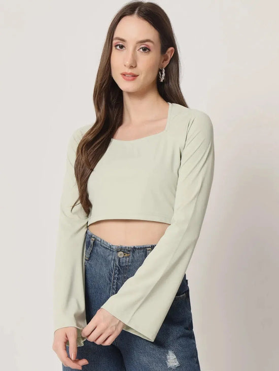 Mint Green Bell Sleeve Top