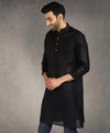 Hangup Men Standard Solid Men's Indian Wear-Black_Piping_RubyL2Kurta