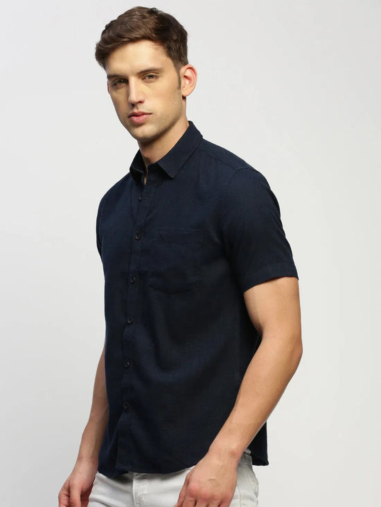 Men Navy Solid Shirt-BRION-1805-Navyblue