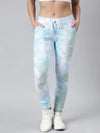 Women Abstract Slim Fit Blue Track Pant-AF-1773-Blue