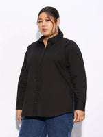 Women Black Poplin Shirt