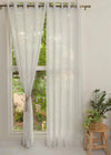 Ivy Vines Embroidered Sheer Curtain - White- Single-2304211026