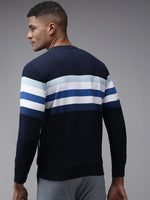 Men Blue Colourblock Sweatshirt-OTRS-6-2-Navyblue