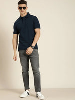 Dillinger Navy Blue Solid Regular Polo T-shirt-DLPOL003NVY-S