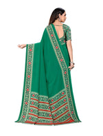 Vimla Women's Green Crepe Silk Uniform Saree with Blouse-5210_PM