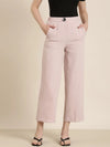 Women Pink Striped Parallel Trouser-IM-10111-Pink