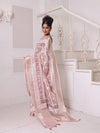 All Over Thread Embroidery Nude Pink Tissue Saree With Zari Borders-MA64TIS461600007