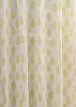 Floating Ferns 100% Sheer floral curtain for Living room & bedroom - Light filtering - Green - Pack of 1-230425029