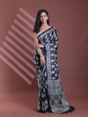 Black Silk Soft Saree With Paisley Print-MA60BSL01400044