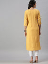 Women's Yellow Solid Straight Kurta-SKC3164-Yellow