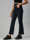 Women's Blue Solid Bootcut Denim Jeans-GZ-5075-Blue