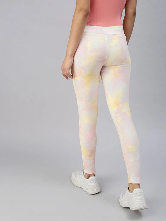 Women's Yellow Tie Dye Track Pants-AF-1770-Yellowpink