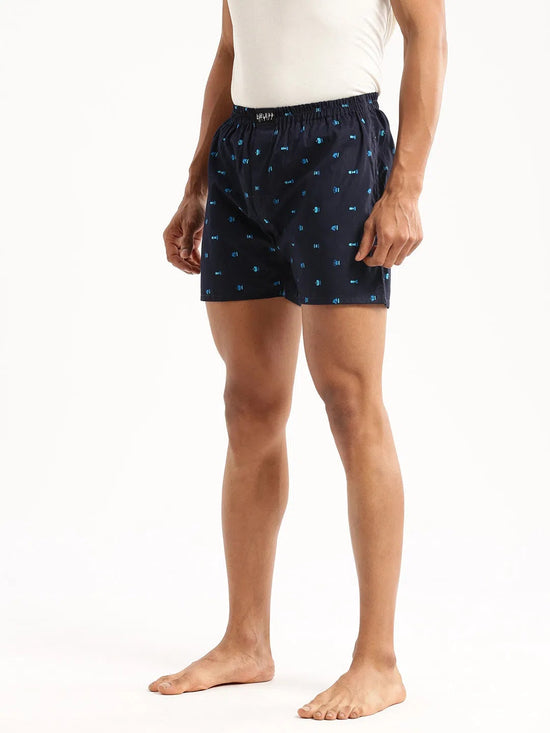 Men's Navy Blue Printed Boxer-AM-126-17-Navyblue