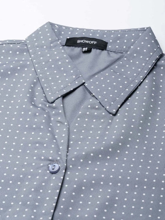 Women Grey Polka Dots Shirt-AE-3331050-Grey