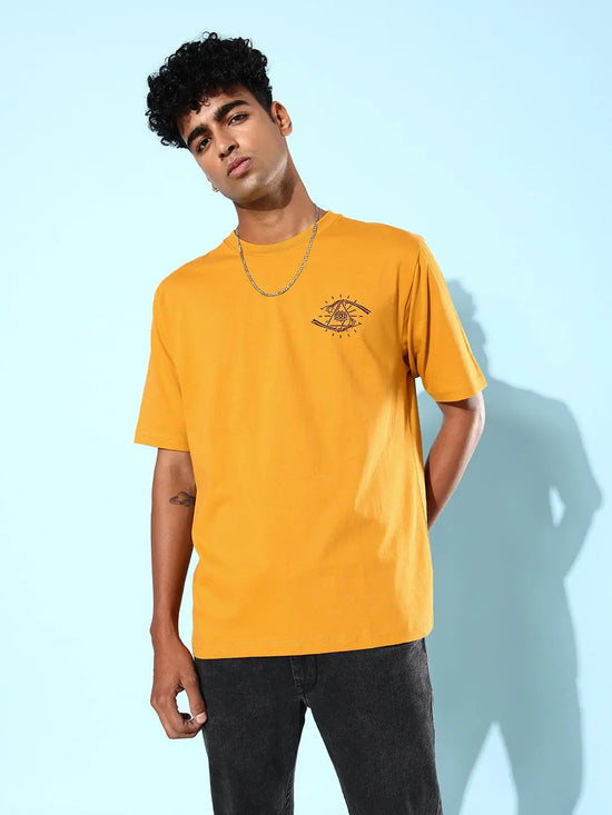 Dillinger Mustard Graphic Oversized T-Shirt-DLMOV139AWD-S