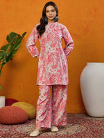 Ahika Cotton Printed Pink Indian Ethnic