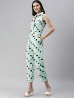 Women's Sea green Printed Jumpsuit-AE-9999-Seagreen