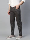 Genips Men's Grey Cotton Stretch Rico Slim Fit Solid Casual Chinos