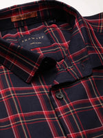 Men Navy Checked Shirt-BRICHCHECKS-5620-Navyblue