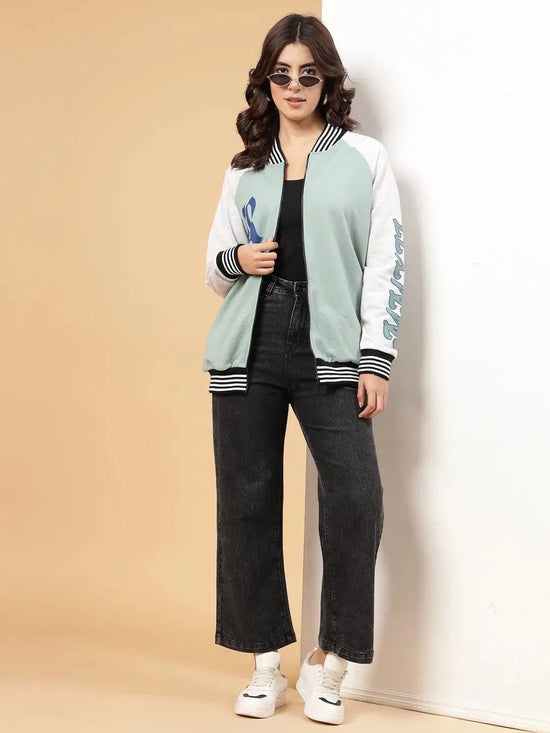 Rigo Women Rigo Signature Puff Printed Varsity Jacket-WSW063-1119-L