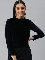 Women's Solid Navy Blue Top-AE-10189-Navyblue