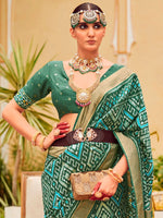 Saree Mall Women's Tussar  Sea Green Printed Designer Saree With Blouse Piece-SITARMN2001