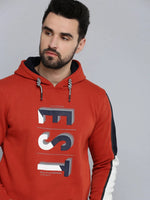 Men Orange Solid Sweatshirt-OD-6012-Rust