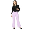 Smarty Pants Women's Cotton Lycra Bell Bottom Lilac Color Formal Trouser