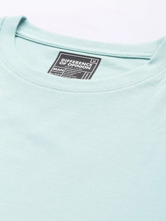 Difference Of Opinion Men's Light Blue Plain T-Shirt