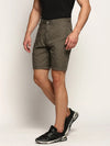 Men Green Printed Shorts-ORBIT-15-Olive