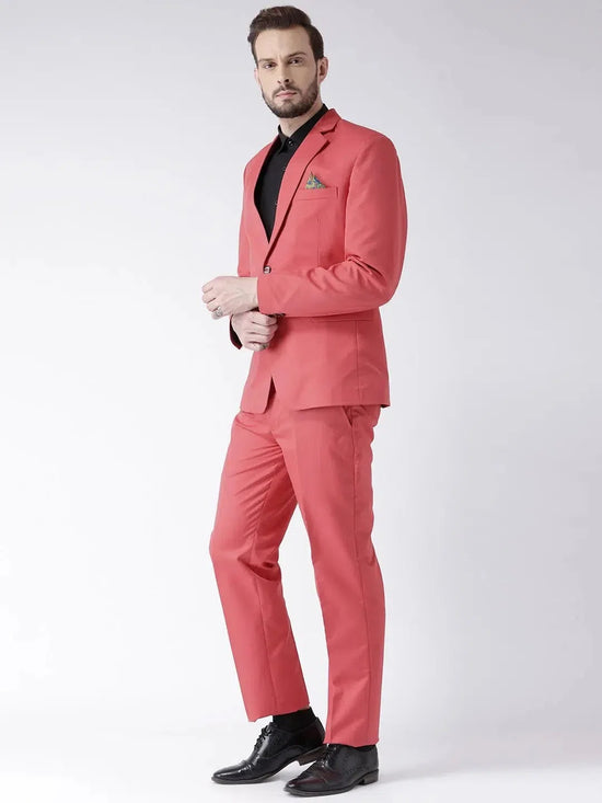 Hangup Men Standard Solid Men Formalwear-CherryBlazer