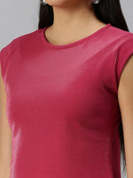 Women Pink Solid A-Line Dress-AE-9883-Pink