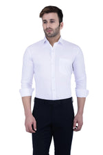 Hangup Men Standard Solid Shirts-SolidC2White