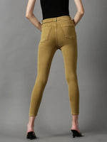 Women's Khaki Solid Skinny Fit Denim Jeans-GZ-5288-Khaki