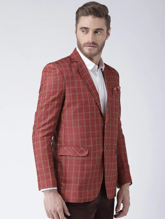 Hangup Men Standard Checkered Men Formalwear-F5_Check_Blazer