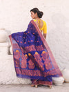 Royal Blue Cotton Saree With Woven Designs And Zari Border-MA54BCT041210047