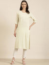 Women Cream Solid Straight Kurta-NJ-3622212-Cream