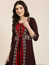 Women Maroon Solid Anarkali Kurta-FS-2967-Maroon