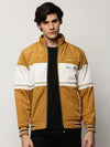 Men Yellow Colourblock Casual Bomber Jackets-LBR-102-Mustard