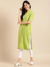 Women's Green Printed Straight Kurta-SKC-3251-Green