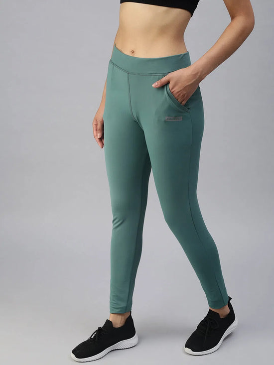 Women's Green Solid Track Pants-AF-1723-Green