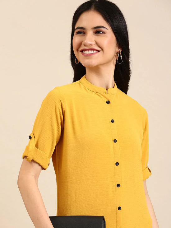 Women's Yellow Solid Straight Kurta-SKC-3354-Yellow