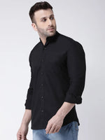 Hangup Men Slim Solid Shirts-BenBlackShirt