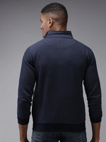 Men Blue Printed Sweatshirt-OTSS-20-Navyblue