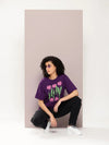 Dillinger Purple Graphic Oversized T-Shirt-WMNCR397GRL-XS