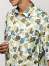 Men Green Floral Shirt-PRISM-M204-1607-Green