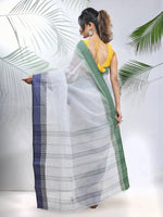 Off White Pure Cotton Tant Saree With Woven Designs-MA51TT43430130