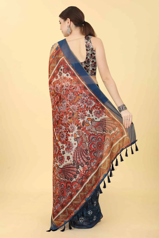 Subtle Pastel Glow Saree-SZ-INDIGO-1423