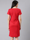 Women Red Solid Bodycon Dress-AE-507-Red